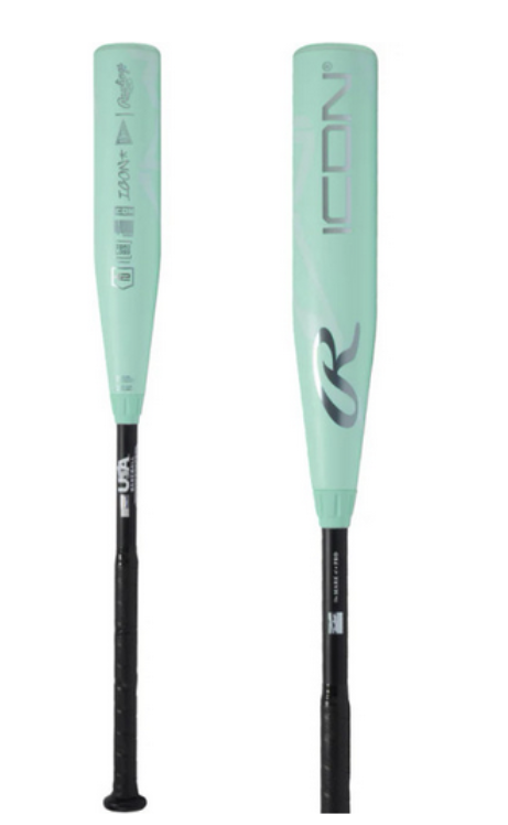 New 2026 Rawlings ICON (-10) & (-8) 2 5/8" USA Baseball Bat: RUS6I10